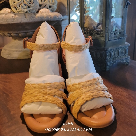 Andre Assous Milena Espadrille Wedge Sandal Designer Celebrity Luxury Leather 21 - Picture 7 of 11